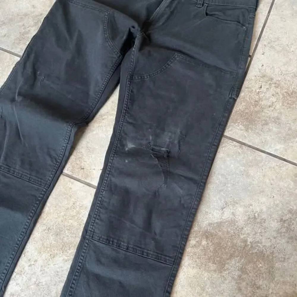 Hollister Men's Baggy Double Knee Carpenter Pants Black Utility Workwear 32x32